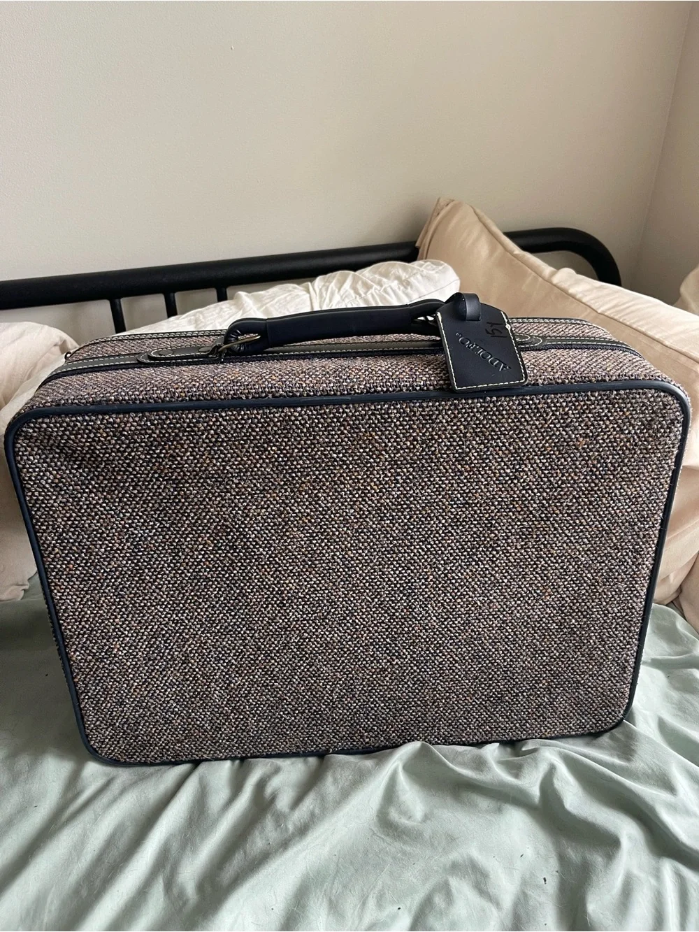 Adolfo Brown Tweed Garment & Travel Organizer Set